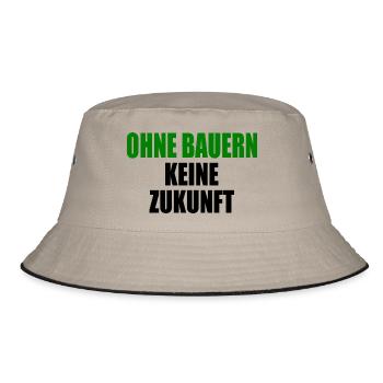 ohne bauern keine zukunft - Bucket Hat - Khaki/Schwarz - Vorne