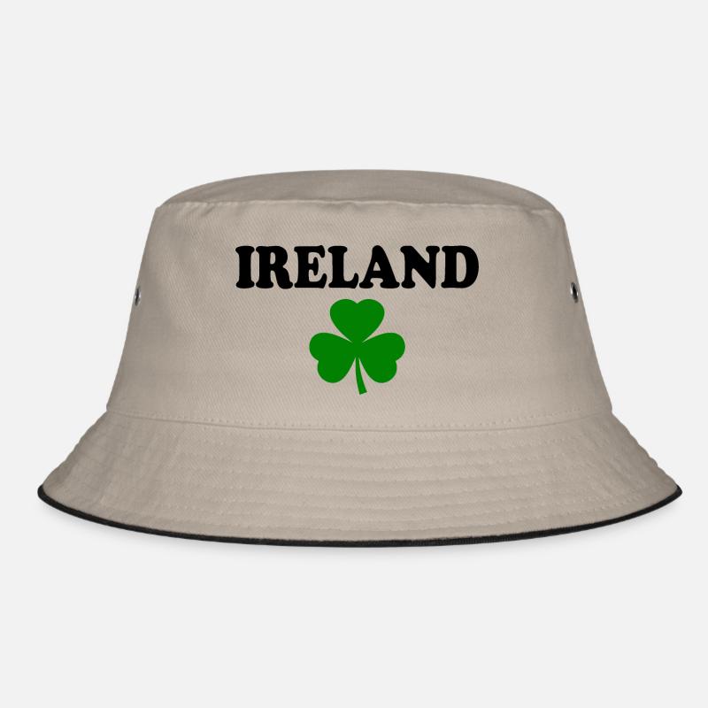 Irland kleeblatt - Bucket Hat - Khaki/Schwarz
