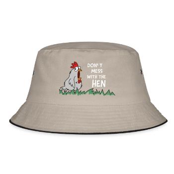 dont mess with the hen chicken - Bucket Hat - Khaki/Schwarz - Vorne
