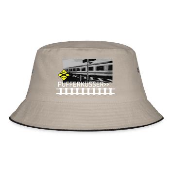 PUFFERKÜSSER - Bucket Hat - khaki/black - Front