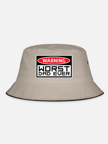 Worst Dad Ever Funny Sarcastic Father's Day Dad - Bucket Hat - khaki/black - Front