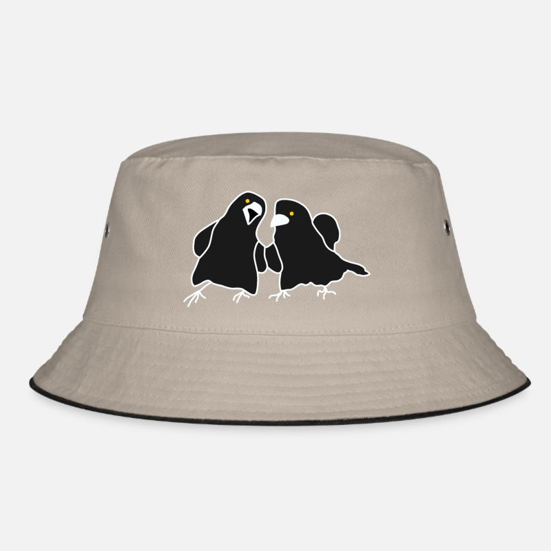 Minimalistisches Raven-Duo Bucket Hat