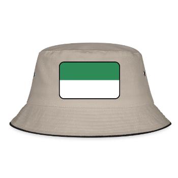 Vlieland-Flaggenlogo – Inselkleidung - Bucket Hat - Khaki/Schwarz - Vorne