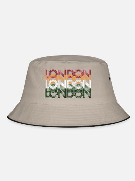 London Running City Geschenk für Läufer und Laufliebhaber - Bucket Hat - Khaki/Schwarz
