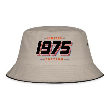 51. Geburtstag Limited Edition Jahrgang 1975 - Bucket Hat - Khaki/Schwarz - Vorne