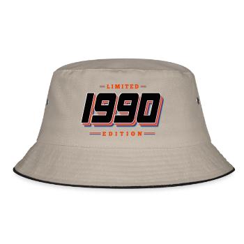 36. Geburtstag Limited Edition Jahrgang 1990 - Bucket Hat - Khaki/Schwarz - Vorne
