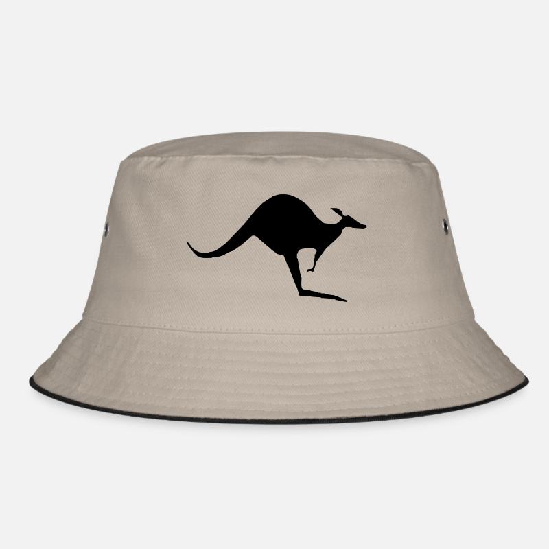 single kangaroo - Bucket Hat - Khaki/Schwarz