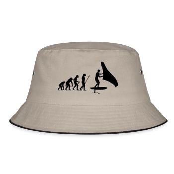 Hydrofoil Wingfoil Evolution Foil Wing Wingfoiling - Bucket Hat - Khaki/Schwarz - Vorne