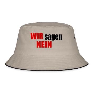 Wir sagen nein - Bucket Hat - Khaki/Schwarz - Vorne