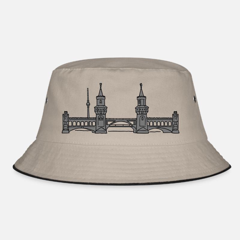 Oberbaumbrücke Berlin 2 - Bucket Hat - Khaki/Schwarz