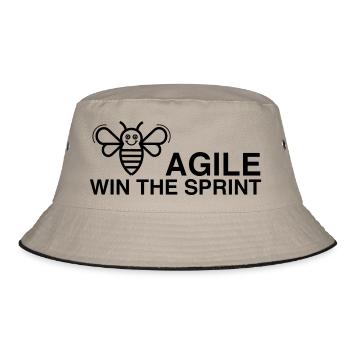 BE AGILE WIN THE SPRINT - Bucket Hat - khaki/black - Front