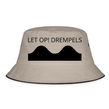 Let op Drempels black - Bucket Hat - khaki/black - Front