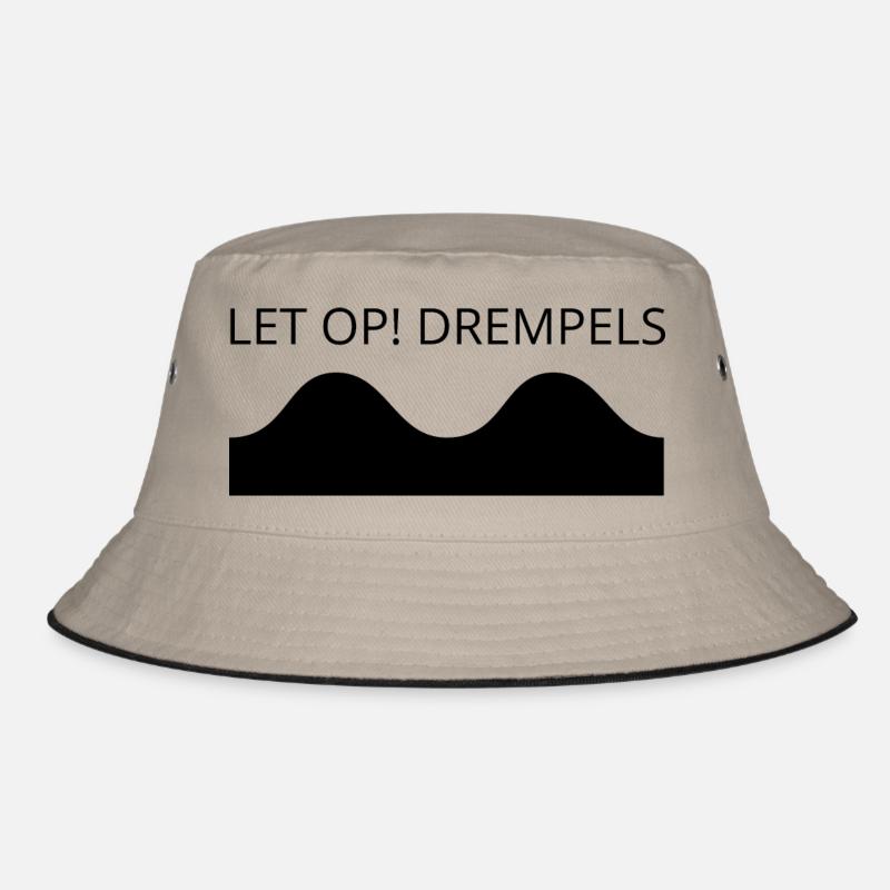 Let op Drempels black Bucket Hat