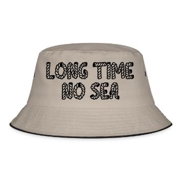 Long time no sea. - Bucket Hat - Khaki/Schwarz - Vorne