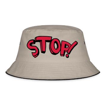 Stop standing remain comic saying - Bucket Hat - khaki/black - Front