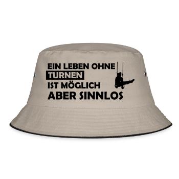 ein leben ohne turnen - Bucket Hat - Khaki/Schwarz - Vorne