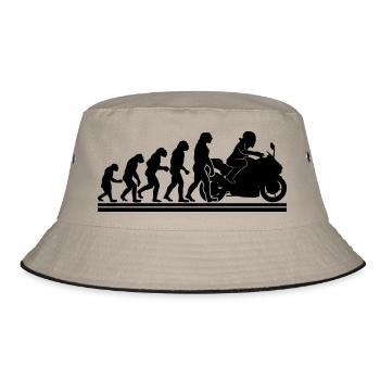 Evolution Motorradfahrer Enduro Motorrad Motorrad - Bucket Hat - Khaki/Schwarz - Vorne
