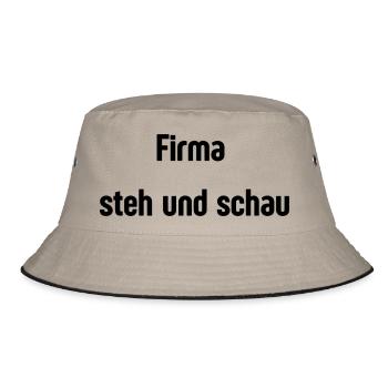Firma steh und schau - Bucket Hat - Khaki/Schwarz - Vorne