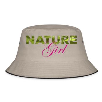 Lettrage Natur Girl avec texture verte - Bob - kaki/noir - Devant
