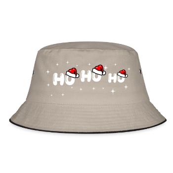 Ho Ho Ho Santa Font Design - Bucket Hat - khaki/black - Front