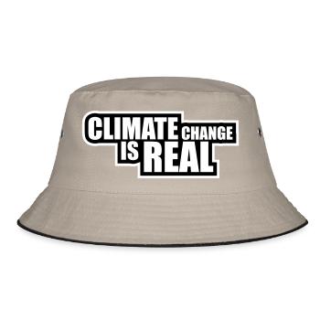 Climate Change Is Real Klimawandel Wissenschaft - Bucket Hat - Khaki/Schwarz - Vorne