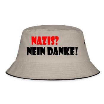 Nazis nein danke - Bucket Hat - Khaki/Schwarz - Vorne