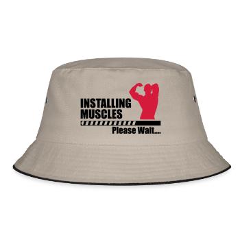 Installing Muscle - Bucket Hat - Khaki/Schwarz - Vorne