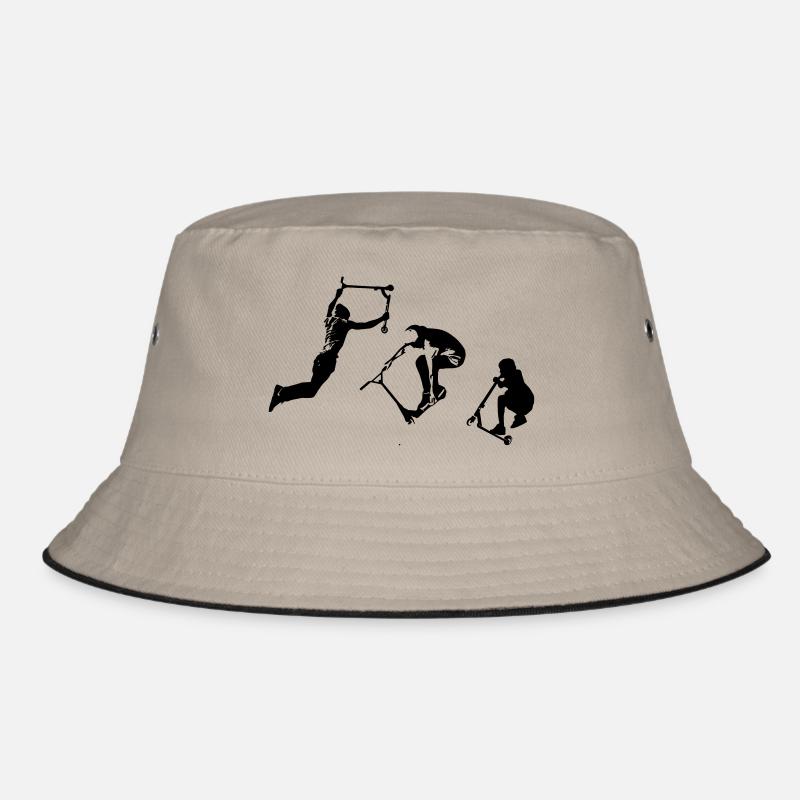 Stunt Scooter in Action Kickflip Freerider Bucket Hat