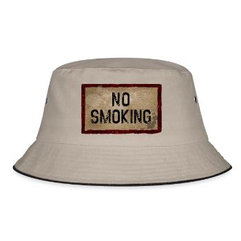 No Smoking - Bucket Hat - Khaki/Schwarz - Vorne