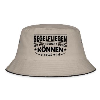 segelfliegen, wo motorkraft durch können ersetzt w - Bucket Hat - Khaki/Schwarz - Vorne