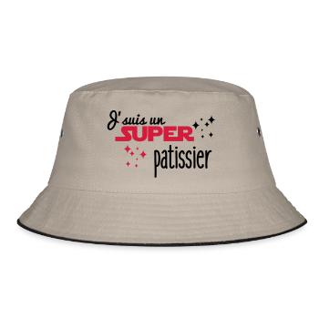 Ich bin ein großer Gebäck - Bucket Hat - Khaki/Schwarz - Vorne