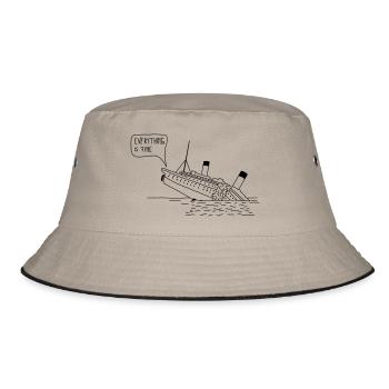 Everything is fine - Bucket Hat - Khaki/Schwarz - Vorne