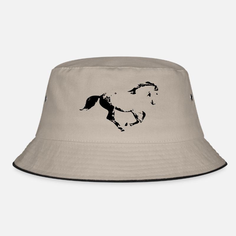 horse - Bucket Hat - khaki/black