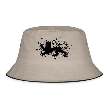 Lion Norman leon Leopard Löwe inkblots - Bucket Hat - Khaki/Schwarz - Vorne