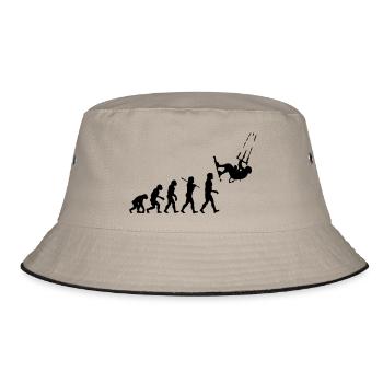 Kitesurf Evolution - Bucket Hat - Khaki/Schwarz - Vorne