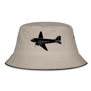 historisches Flugzeug DC3 Rosinenbomber Berlin - Bucket Hat - Khaki/Schwarz - Vorne