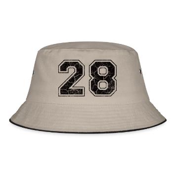 Number 28 in the used look - Bucket Hat - khaki/black - Front
