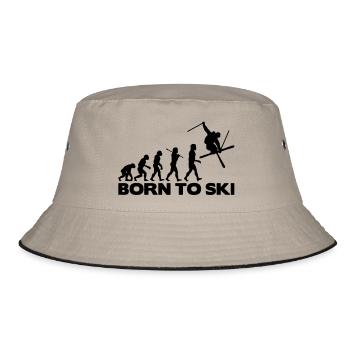 skier evolution born to ski 01 - Bucket Hat - Khaki/Schwarz - Vorne