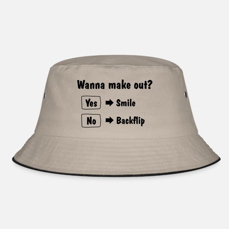 Wanna make out - Bucket Hat - Khaki/Schwarz