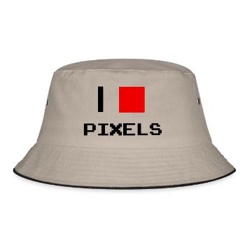 pixel - Bucket Hat - khaki/black - Front