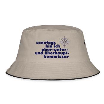 tatort sonntags Ober-Unter- und Überhauptkommisar - Bucket Hat - Khaki/Schwarz - Vorne