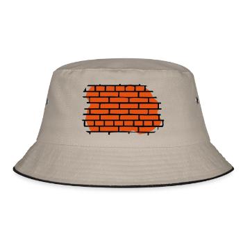 mauer - wall - Bucket Hat - Khaki/Schwarz - Vorne