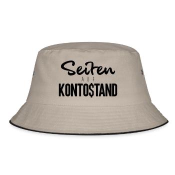 Seiten auf Kontostand - Bucket Hat - Khaki/Schwarz - Vorne