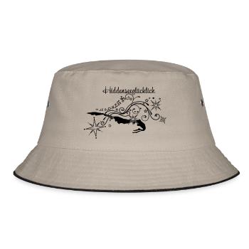 Hiddenseeglücklich logo - Bucket Hat - Khaki/Schwarz - Vorne