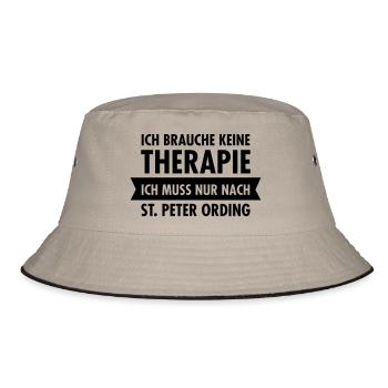 Therapie - St. Peter Ording - Bucket Hat - Khaki/Schwarz - Vorne