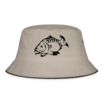 Karpfen - Bucket Hat - Khaki/Schwarz - Vorne