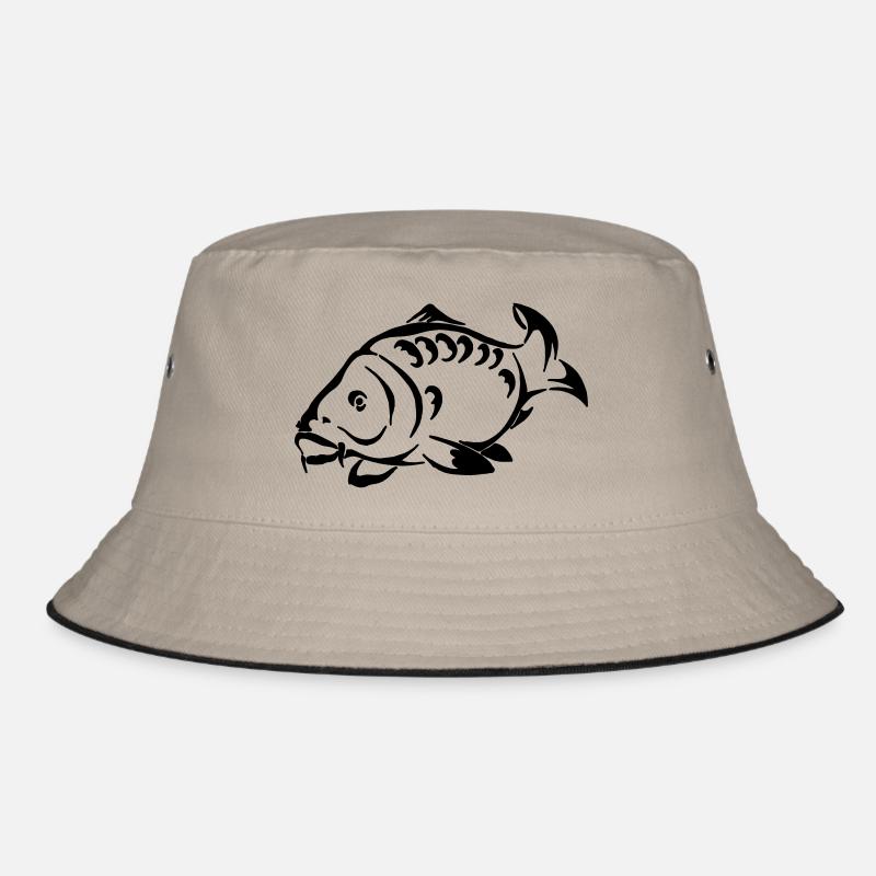 Karpfen - Bucket Hat - Khaki/Schwarz