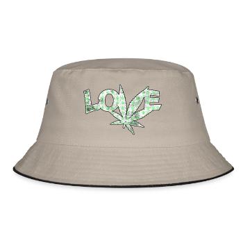 Love marijuana cannabis leaf - Bucket Hat - khaki/black - Front
