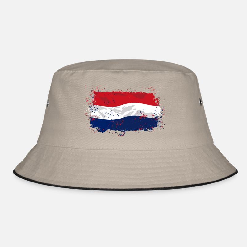 Holland Flag - Bucket Hat - Khaki/Schwarz