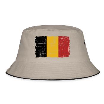 Belgium Flag - Bucket Hat - Khaki/Schwarz - Vorne